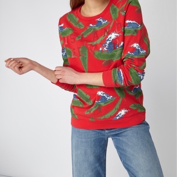 Zoe Karssen Island Fever Graphic Plant prints jumper XS - Picture 1 of 11